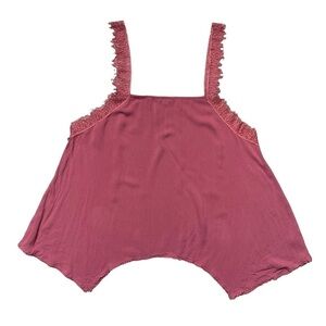 Free People Rose Pink Lace Sleeveless Tank Top S